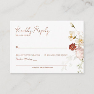 Rustic Boho Wildflower Floral RSVP Cards