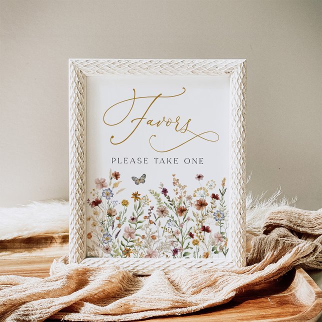 Rustic Boho Wildflower Garden Favours Treat Sign (Creator Uploaded)
