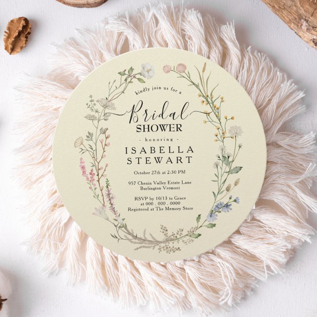 Rustic Boho Wildflower Groovy Bridal Shower Invitation (Creator Uploaded)