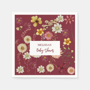 Rustic boho wildflower napkin