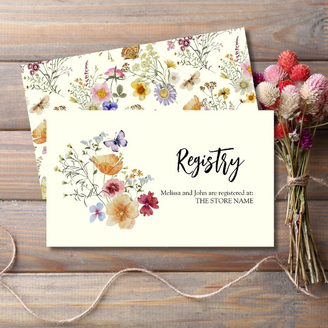 Rustic Boho Wildflower Registry Enclosure Card (Creator Uploaded)