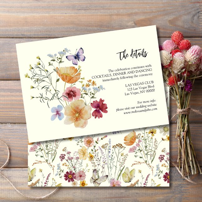 Rustic Boho Wildflower Wedding Details Enclosure Card (Creator Uploaded)