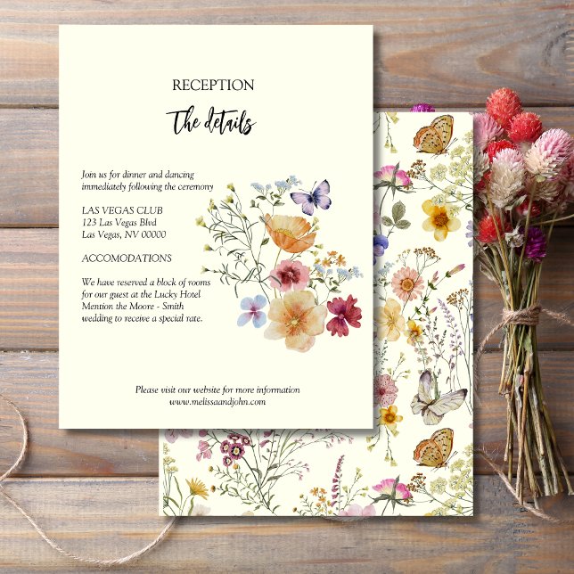 Rustic Boho Wildflower Wedding Details Enclosure Card (Creator Uploaded)