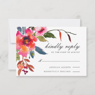 Rustic Boho Wildflower Wedding RSVP Card