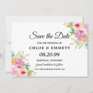 Rustic Boho Wildflowers Wedding Save the Date