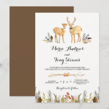 Rustic Boho Woodland Deer Watercolor Wedding