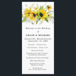 Rustic Boho Yellow Sunflowers Floral Wedding Programme<br><div class="desc">A gorgeous display of bright yellow sunflowers creates a beautiful border along the top of this wedding program. Sage green leaves frame them to perfection. Open black and white leaves and vines give it an open and airy rustic Boho vibe. You can use it to describe your own wedding ceremony...</div>