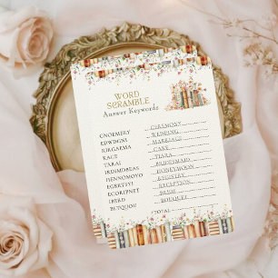 Rustic Book Bridal Shower Word Scramble Answer Key