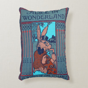 Rustic Book Cover Cushion Alice And The Rabbit