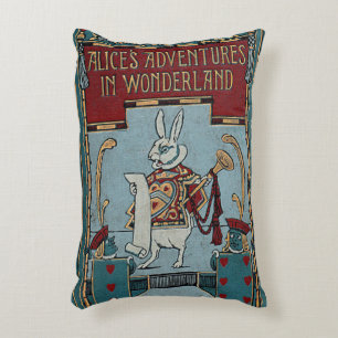 Rustic Book Cover Cushion Alice In Wonderland
