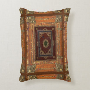 Rustic Book Cover Cushion Leather And Brass Look