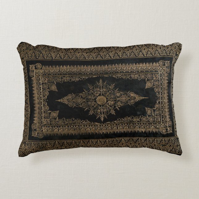 Rustic Book Cover Cushions Rose Gold Grunge Black (Front)