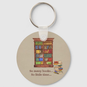 Rustic Book Lover Keychain   Editable Text
