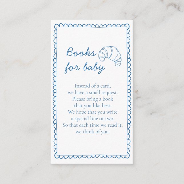 Rustic Books For Baby Bun in the Oven Baby Shower  Enclosure Card (Front)
