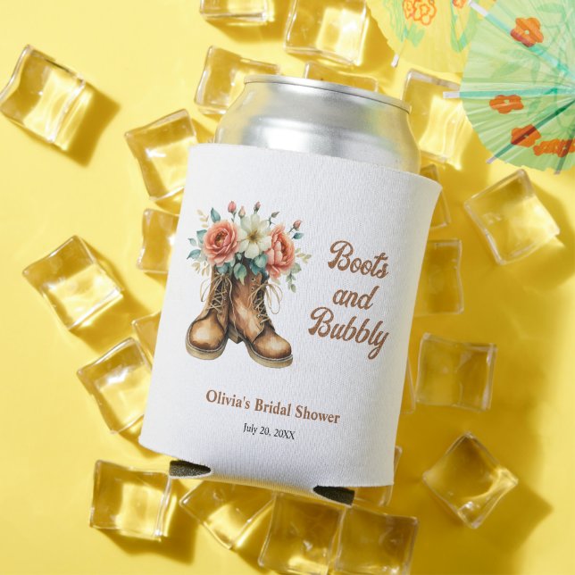 Rustic Boots and Bubbly Western Bridal Shower  Can Cooler (In Situ Summer)