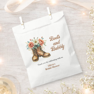 Rustic Boots and Bubbly Western Bridal Shower Favour Bags