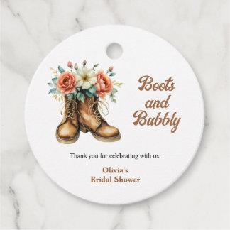 Rustic Boots and Bubbly Western Bridal Shower Favour Tags