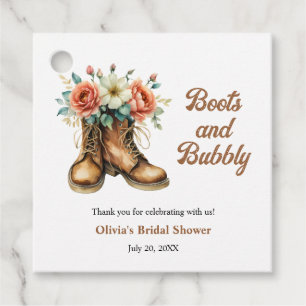 Rustic Boots and Bubbly Western Bridal Shower  Favour Tags