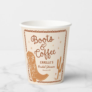 Rustic Boots and Coffee Bridal Shower Paper cup