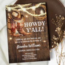 Rustic Boots and Hat Birthday Party Country