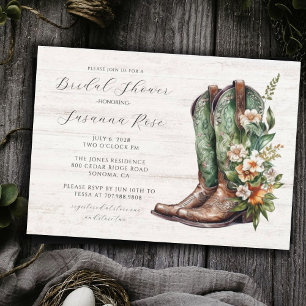 Rustic Boots Bridal Shower Invitation