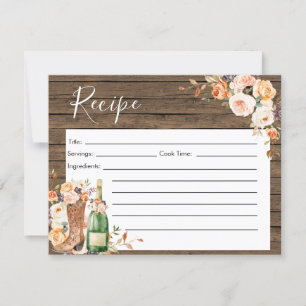 Rustic Boots & Bubbly Bridal Shower Recipe Card