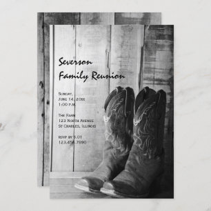 Rustic Boots Country Family Reunion Invitation