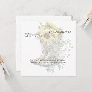 Rustic Boots & Sunflowers Modern Bridal Shower Invitation