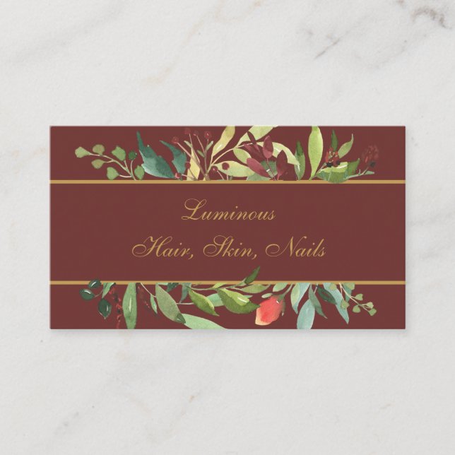 Rustic Border Framed Floral Business Card (Front)