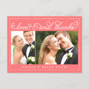 Rustic Border Thank You Card - Editable Colour