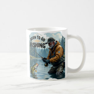 Rustic Born to go Fishing Grandpa Coffee Mug