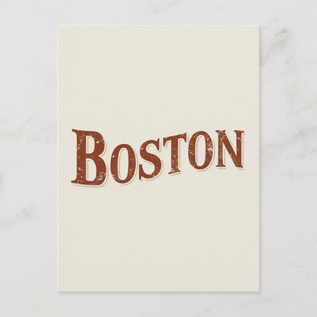 Rustic Boston design Postcard (Front)