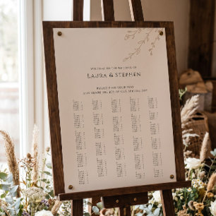 Rustic Botanical Alphabetical Wedding Sign