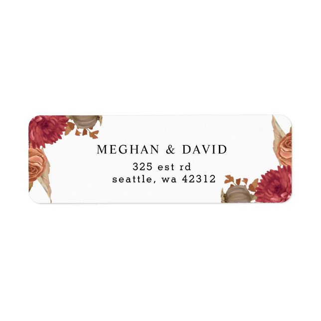 Rustic Botanical Autumn Fall Wedding  (Front)