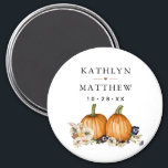Rustic Botanical Autumn Pumpkin Fall Wedding Magnet<br><div class="desc">Rustic Botanical Autumn Pumpkin Fall Wedding Magnet. All the texts are pre-arranged for you to personalise easily and quickly with your own details.</div>
