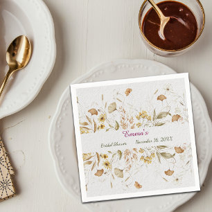 Rustic Botanical Bridal Shower Customise Paper Napkin