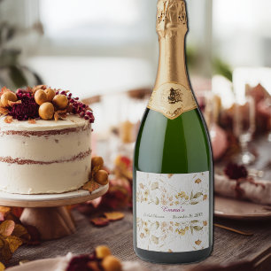 Rustic Botanical Bridal Shower Customise Sparkling Wine Label