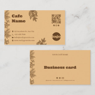 Rustic Botanical Cafe Business Card Template