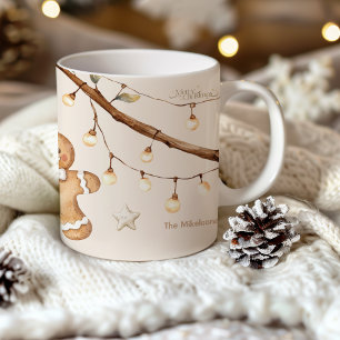 Rustic Botanical Christmas Two-Tone Coffee Mug