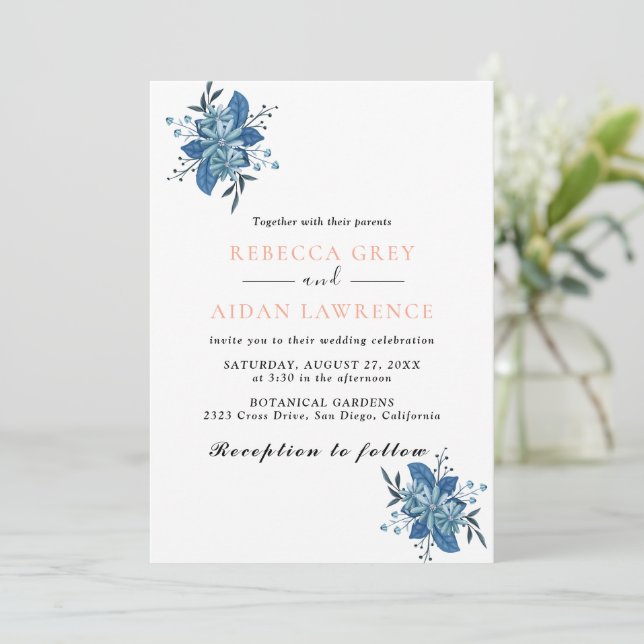 Rustic Botanical Eucalyptus Greenery Wedding Invit Invitation (Standing Front)