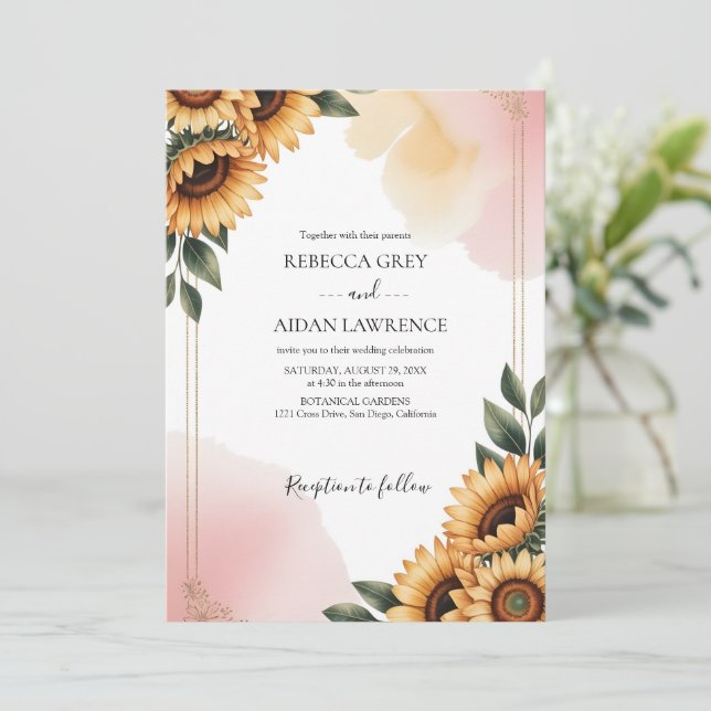 Rustic Botanical Eucalyptus Greenery Wedding  Invitation (Standing Front)