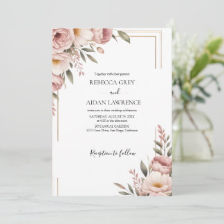 Rustic Botanical Eucalyptus Greenery Wedding Invitation