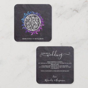 Rustic Botanical Eucalyptus QR Code Wedding Invite