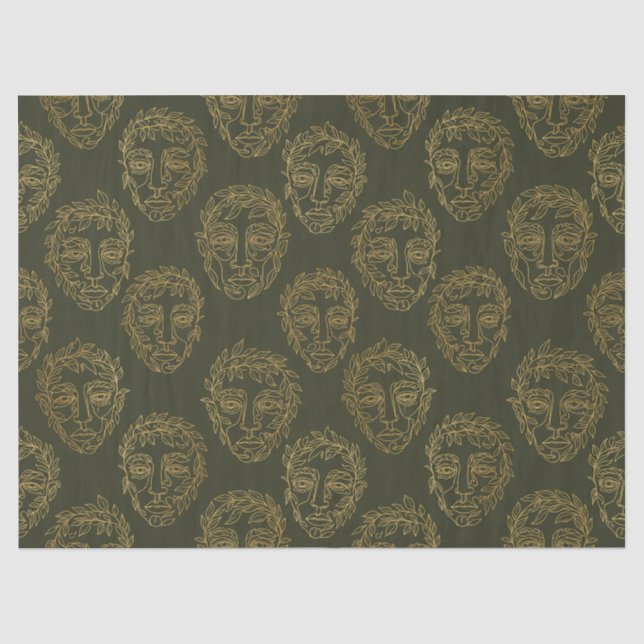 Rustic Botanical Face Line Pattern (2) Tissue Paper (Front)