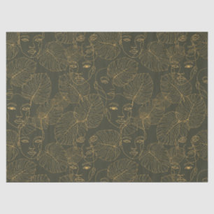 Rustic Botanical Face Line Pattern (3) Tissue Paper