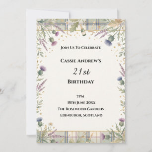 Rustic Botanical Fern 21st Birthday Invitation