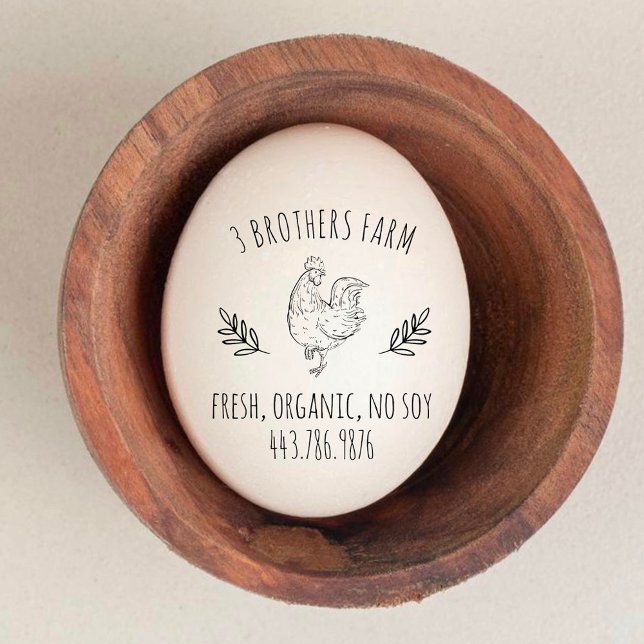 Rustic Botanical Fresh Eggs Rubber Stamp (Creator Uploaded)