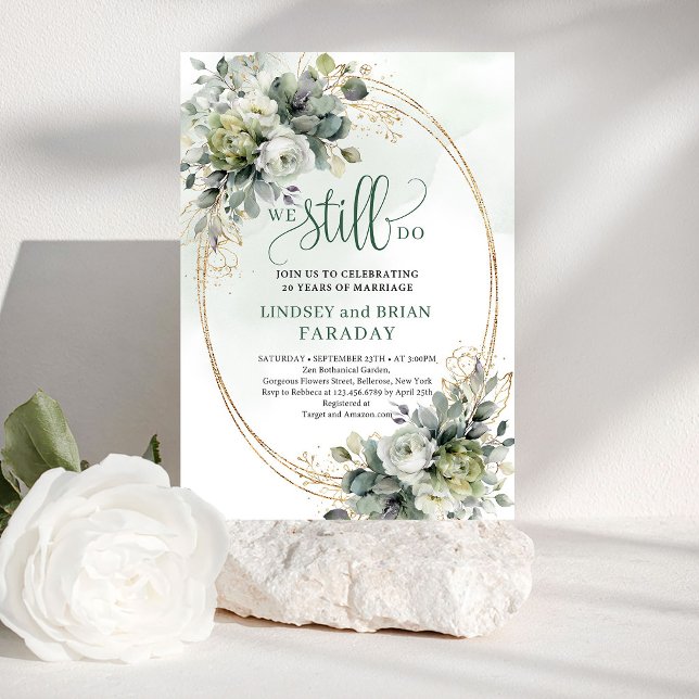 Rustic Botanical Green We Still Do Invitation (Rustic Botanical Green We Still Do Invitation)