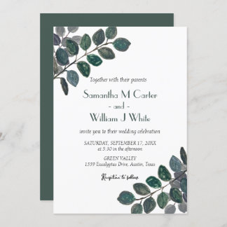 Rustic Botanical Greenery Eucalyptus Invitation