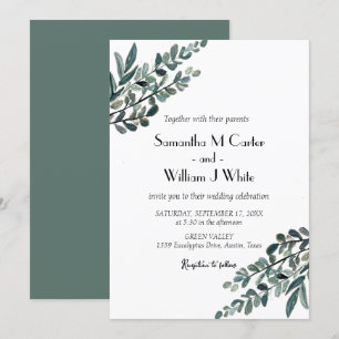Rustic Botanical Greenery Eucalyptus Invitation